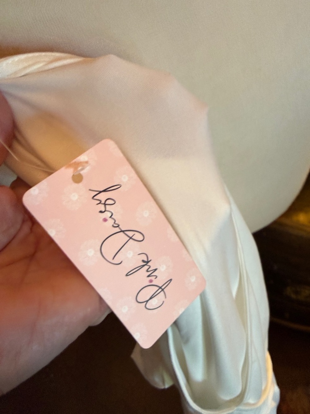 White V-Neck Empire Waist Dress - Picture 6 of 8
